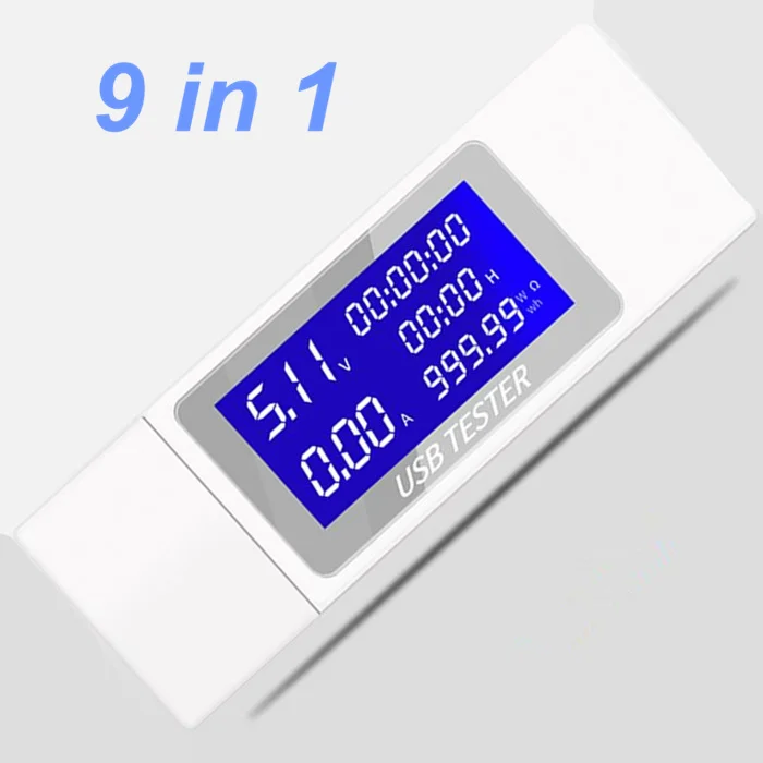 8 In 1 Qc2.0 3.0 Usb Tester Digital Voltmeter Current Voltage Capacity Meter Energy Power Indicator Detector