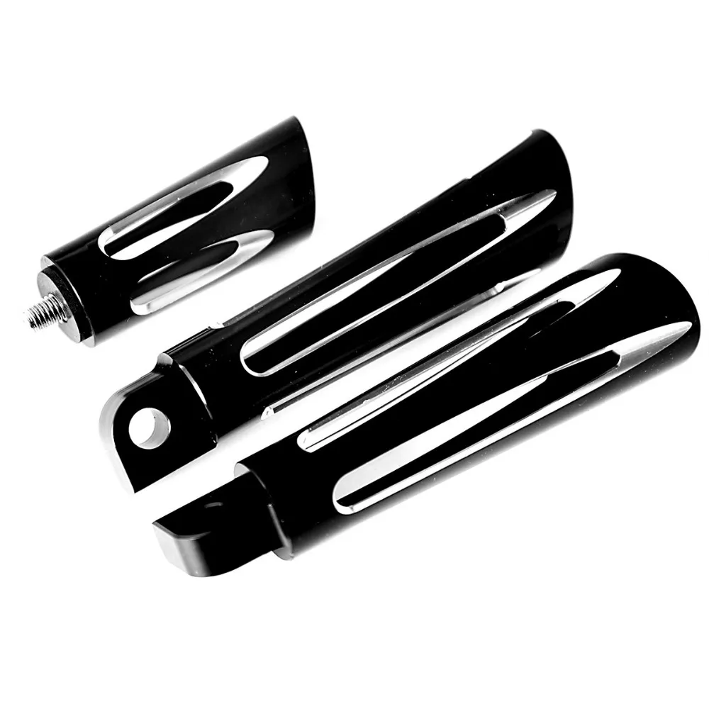 Black Shallow Cut Foot Pegs&Shift Peg For Harley Touring Dyna Softail Sportster XL 883 1200 Models