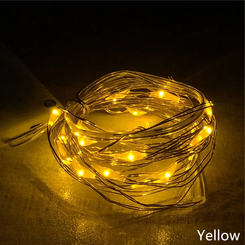 Nieuwe 2M 20Leds Copper Silver Wire Led String Lights Waterdicht Holiday Verlichting Voor Fairy Kerstboom Wedding Party decoratie