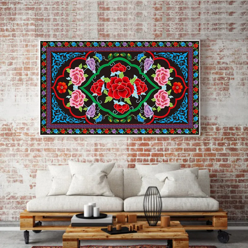 The New 5d Diamond Embroidery, Diamond Mosaic, Special Shaped,Living Room Bedroom Painted Tibetan Tapestry Diamond Cross Stitch