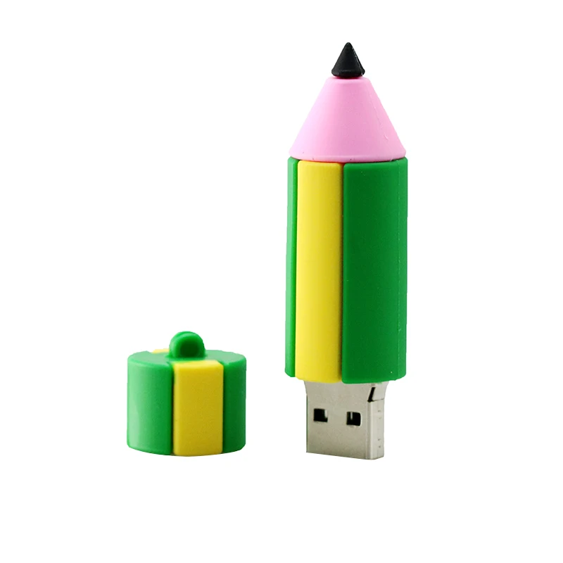 Họa Tiết Hoạt Hình Dễ Thương Bút Chì Hình Đèn LED Cổng Usb Bút Pendrive 8GB Thẻ Nhớ Lưu Trữ 16GB 32GB Dung Lượng Thật