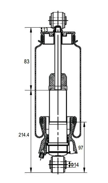 2 pieces sinotruk spare parts rear new cabin air spring fit to ho-wo Az1642440025 for sa-bo 8951680A