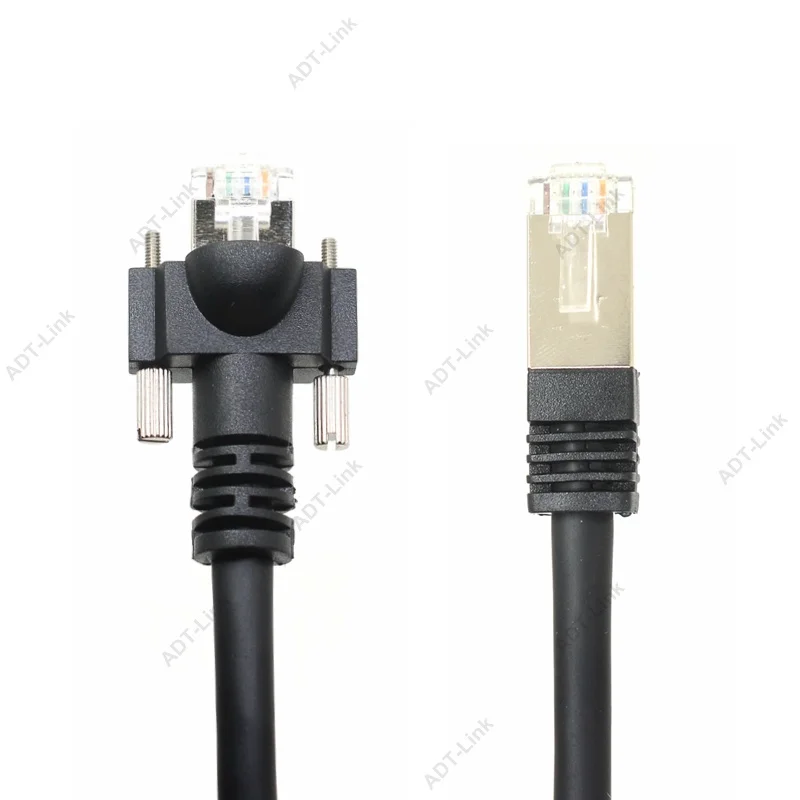 High Flexible Belt Industrial Camera Gigabit Ethernet Cable 8P8C RJ45 GIGE Network Wire with Screws for JAI Baumer Dalsa Bassler