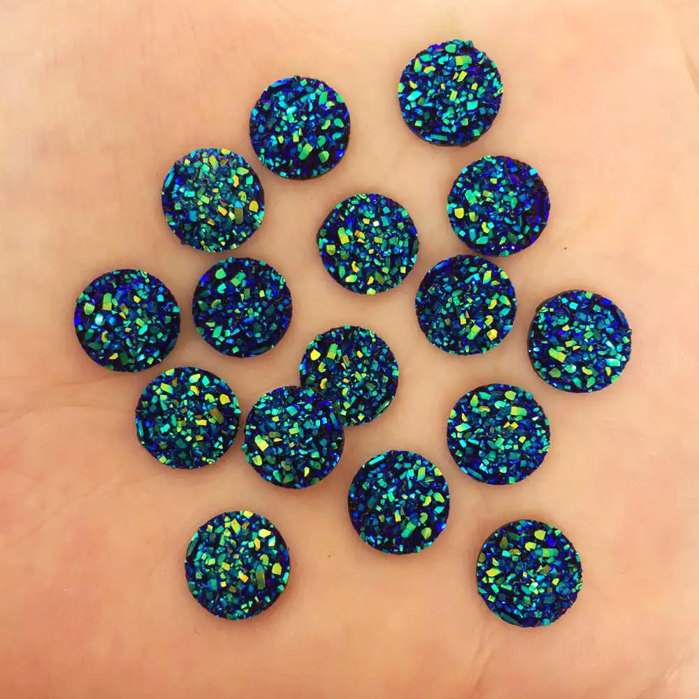 100pcs AB Resin Bling Convex surface Ore 10mm Round flatback rhinestone Ornaments DIY  Wedding appliques craft SW64