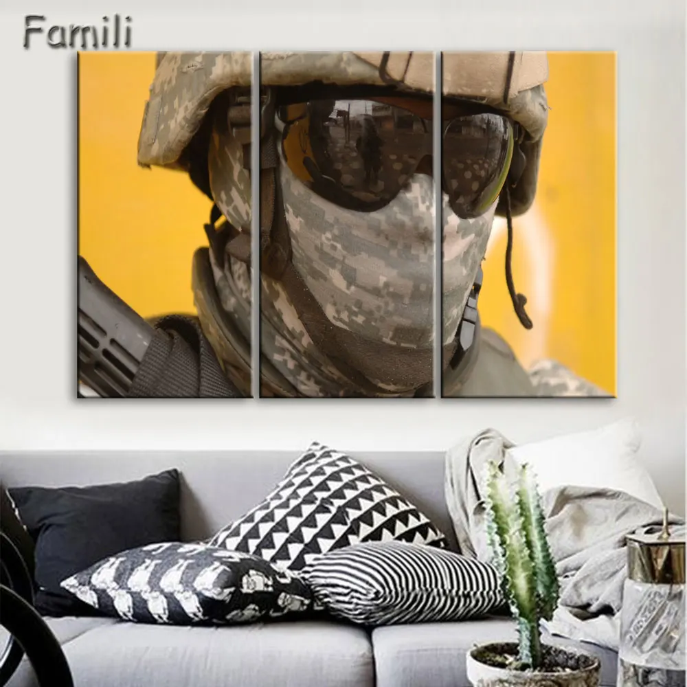 

3 Panels Soldiers Modern Home Wall Decoration Painting Canvas Art Hd Printed Painting Canvas Wall Picture For Home Decor