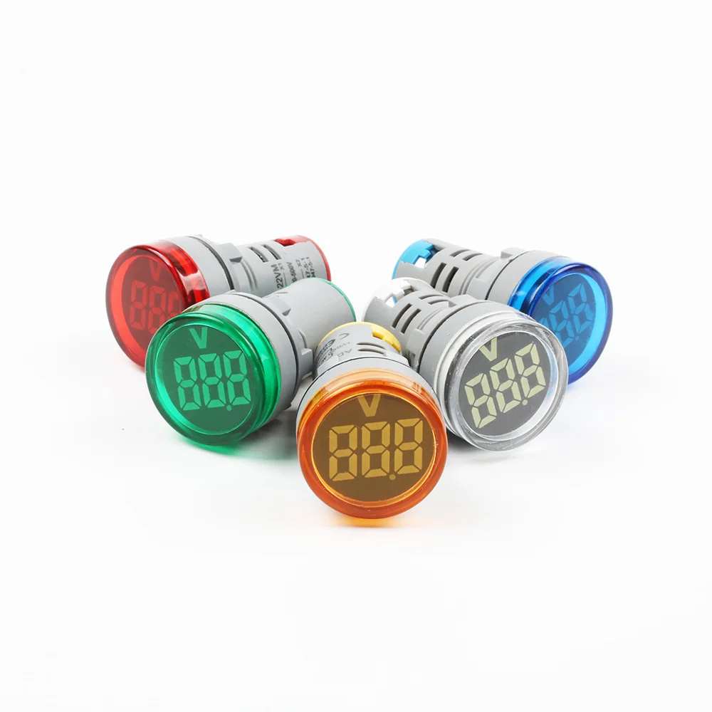 22MM AC 60-500V 0-100A LED Voltmeter voltage meter indicator pilot light Red Yellow Green Blue White digital ammeter ampermetre