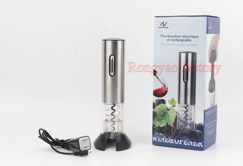 스테인리스 스틸 직접 충전 전기 와인 오프너 코르크스크류 와인 랙 와인 포어러 도구
