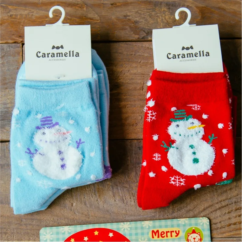 

Носки Caramella Brand Snowman с мультяшной историей для женщин и девочек, креативные рождественские носки, милые хлопковые носки с персонажами, CM10482