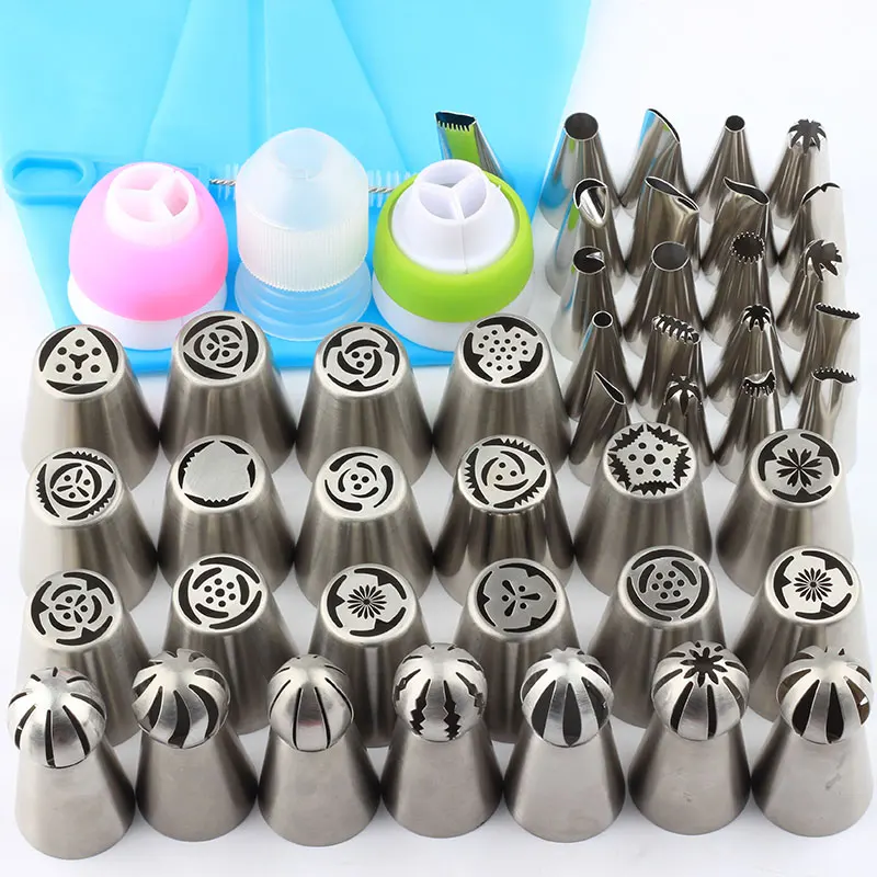 50Pcs/Set Different Style Stainless Steel Piping Icing Nozzles Cupcake Cream Cake Decorating Pastry Tools Pastry Nozzles Set