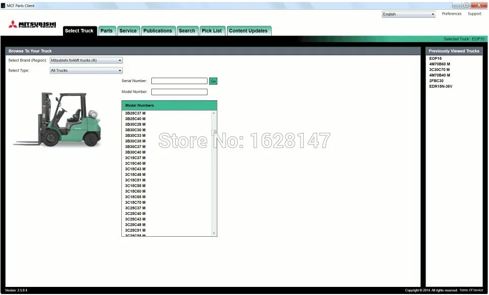 ForkLift Trucks 2024 (MCFE) For Mitsubishi spare part catalogue