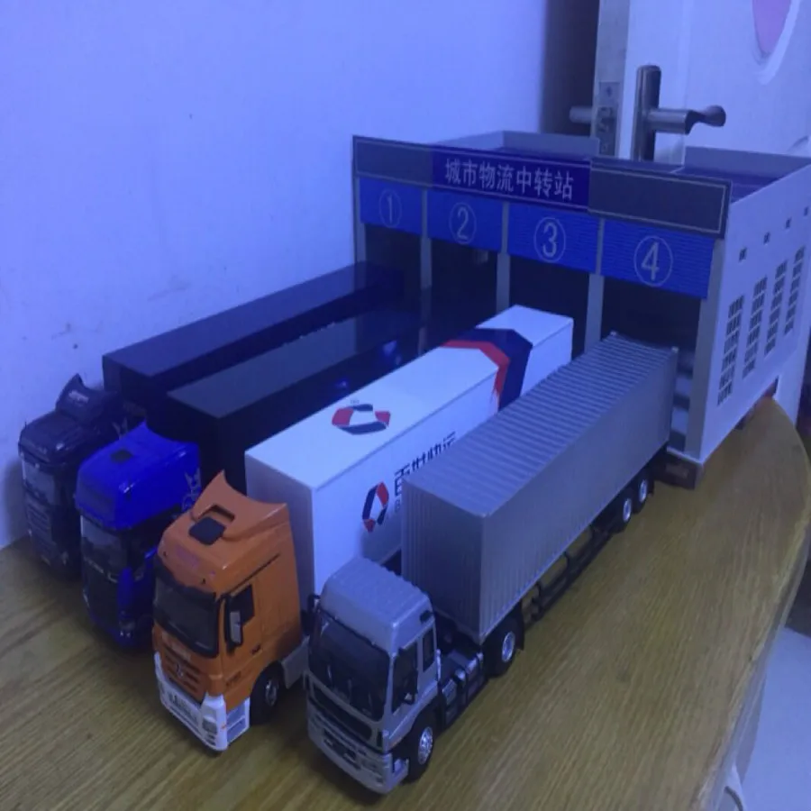 1/43 1/50 General Warehouse Garage L Scene Truck City Logistics Transfer Station Plastic For Architecture Model