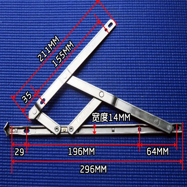 Flat open sliding support 14 wide 12 inch steel plastic hinge door and window brace spring card 304 stainless steel sliding supp