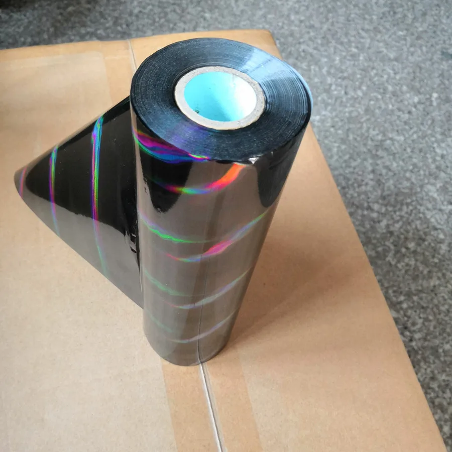 hot stamping foil holographic foil black oblique light beam pattern hot press on paper or plastic transfer foil