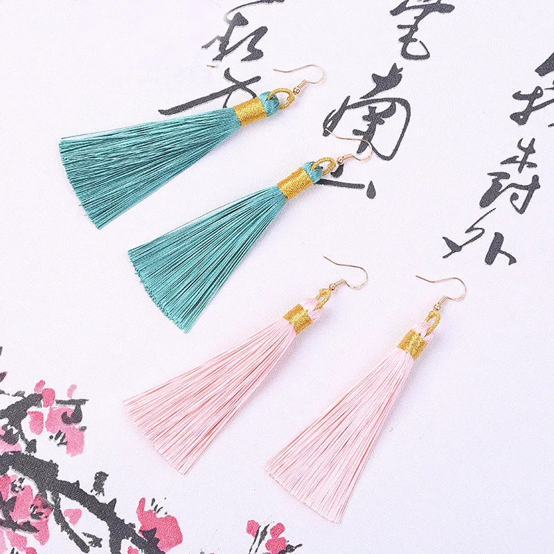 5pcs/lot 8cm Multicolor Cotton Silk Tassel Brush Cords fit Earrings Charm Pendant Satin Tassel for Car Bag