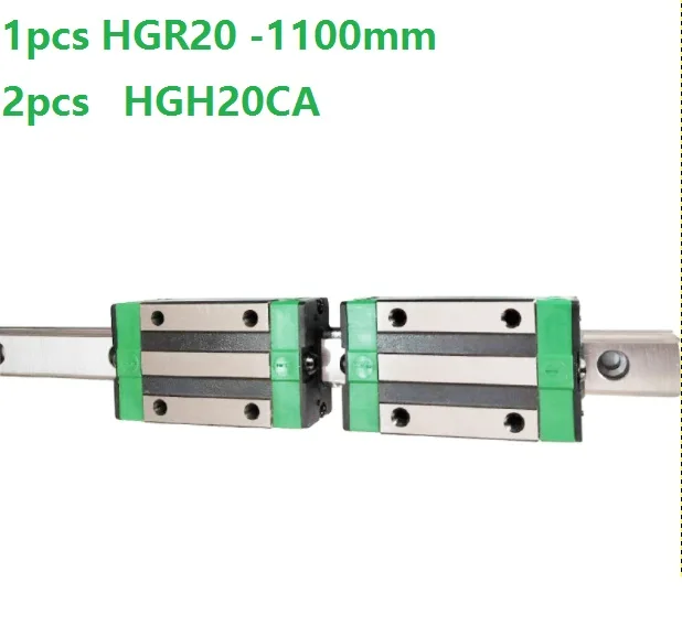 

1pcs linear guide rail HGR20 1100mm + 2pcs HGH20CA linear narrow blocks for CNC router parts Made in China