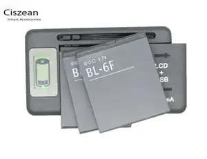 Bilashmart Ciszean 3x 3.7V 1200mAh BL 6F Phone Replacement Battery +Universal Charger Nokia N78 N79 N95 6788 6788I BL6F batteries