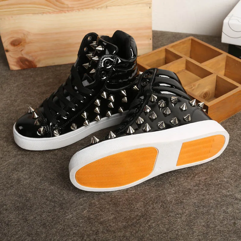 Autumn New Men Show Shoes DS Male Personality Hip-hop Casual Shoes Europe DJ Fashion Performance Rivet Stage Dance Shoes 35-44