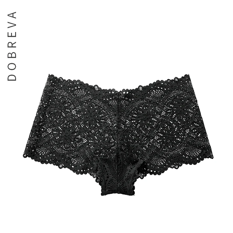 DOBREVA Women's Lace Cheeky Boxer Briefs Boyshort Panties