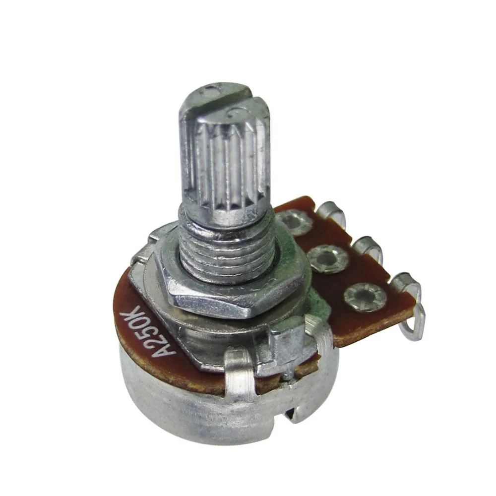 FLEOR 12pcs Short Shaft Mini Guitar Potentiometers A250K Audio Taper Pots 250k for Guitar Parts