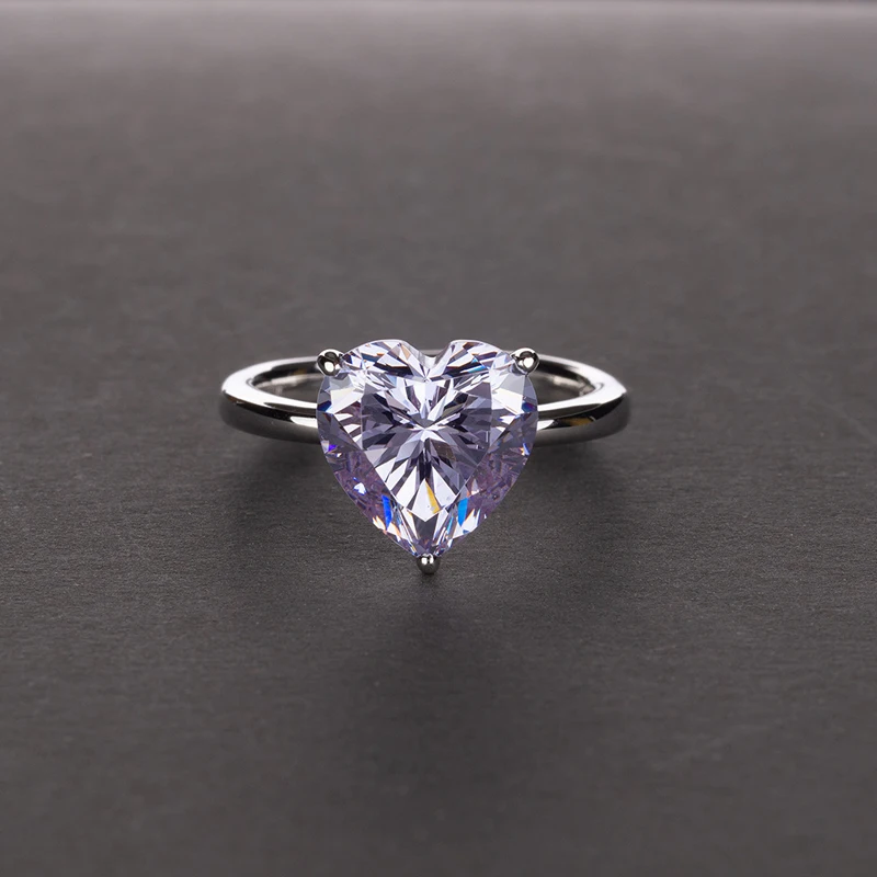 OEVAS 100% 925 Sterling Silver 10x10mm High Carbon Diamond Wedding Rings For Women Sparkling Colorful  Birthstone Fine Jewelry