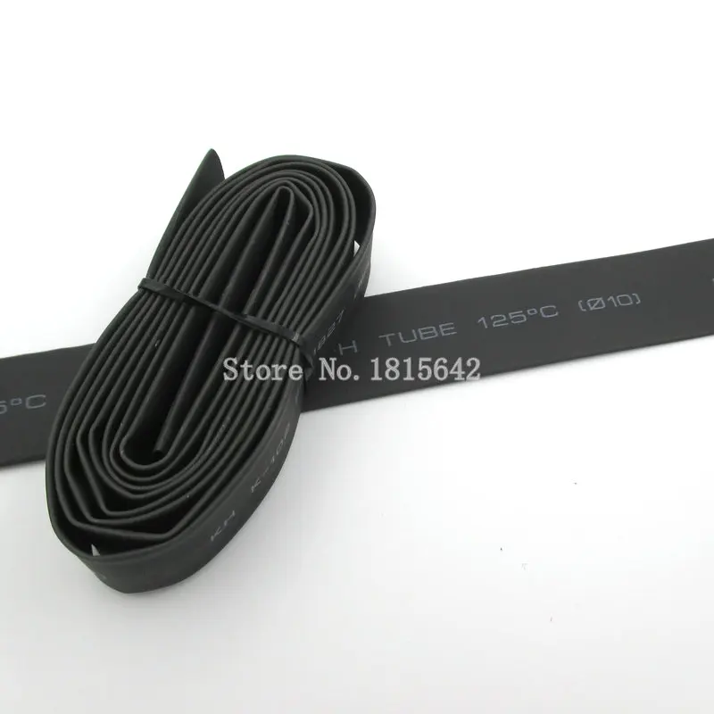 

1 Meter Black 10mm Heat Shrink Heatshrink Heat Shrinkable Tubing Tube Sleeving Wrap Wire Black Color