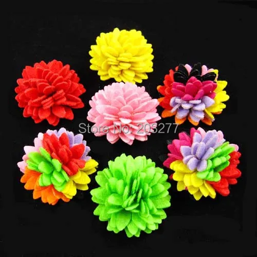 

Wholesale -50pcs/lot Fashion felt flowers girls hair flower FreeShipping