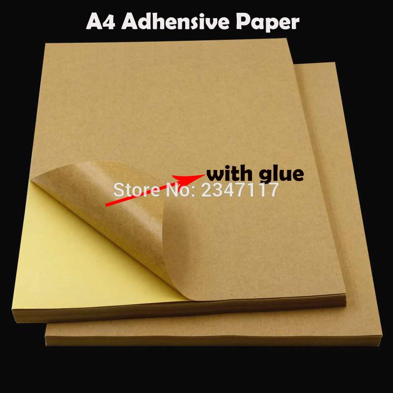 50Pieces/Lot 210mmx279mm Dark Self Adhesive Labels Printing Back with Matte Carton Adhensive Box Kraft Paper