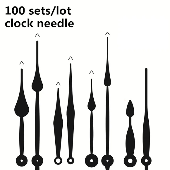 Best Sale Black Metal 100 sets  Clock Needle Clock Hands For DIY replacement parts Clock pointer hour/minute hands