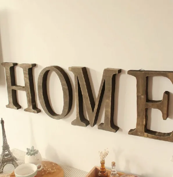 10cm Tall Vintage Wood English Letter Retro Creative Alphabet Numbers Home Bar Coffee Wedding Decoration Craft