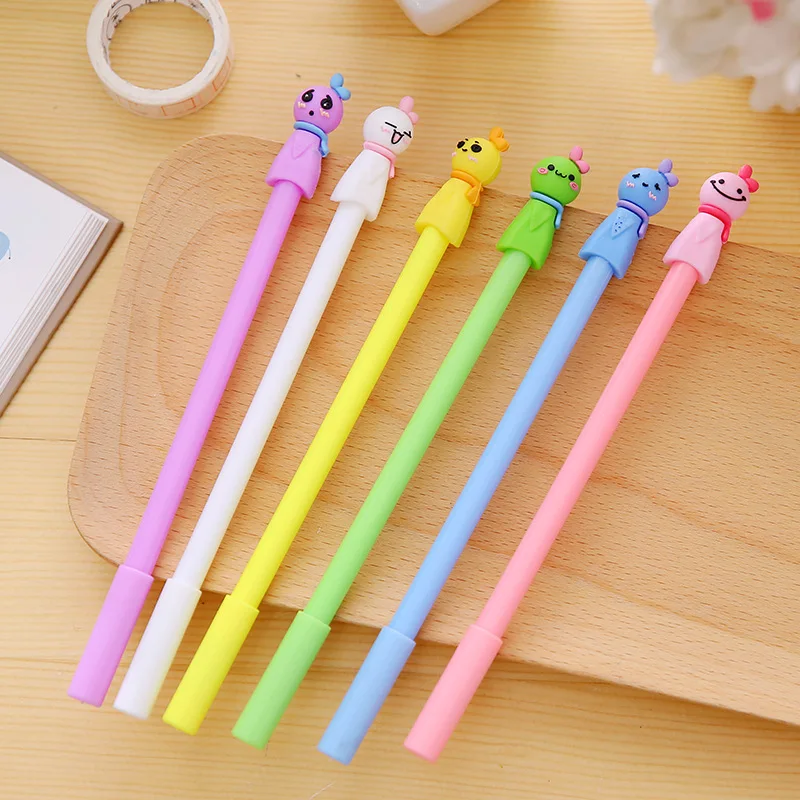 60 Pcs Pen for Writing Wholesale Sunny Day Doll Cartoon Creative Gel Pen Student Stationery School Supplies gifts