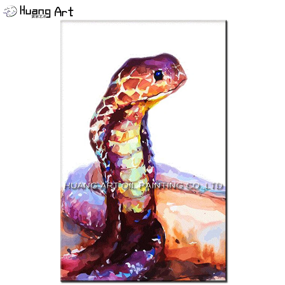 

Artist New Design Fashion Colors Abstract Snake Oil Painting Handmade Cobra Animal Oil Painting for Living Room Decoration