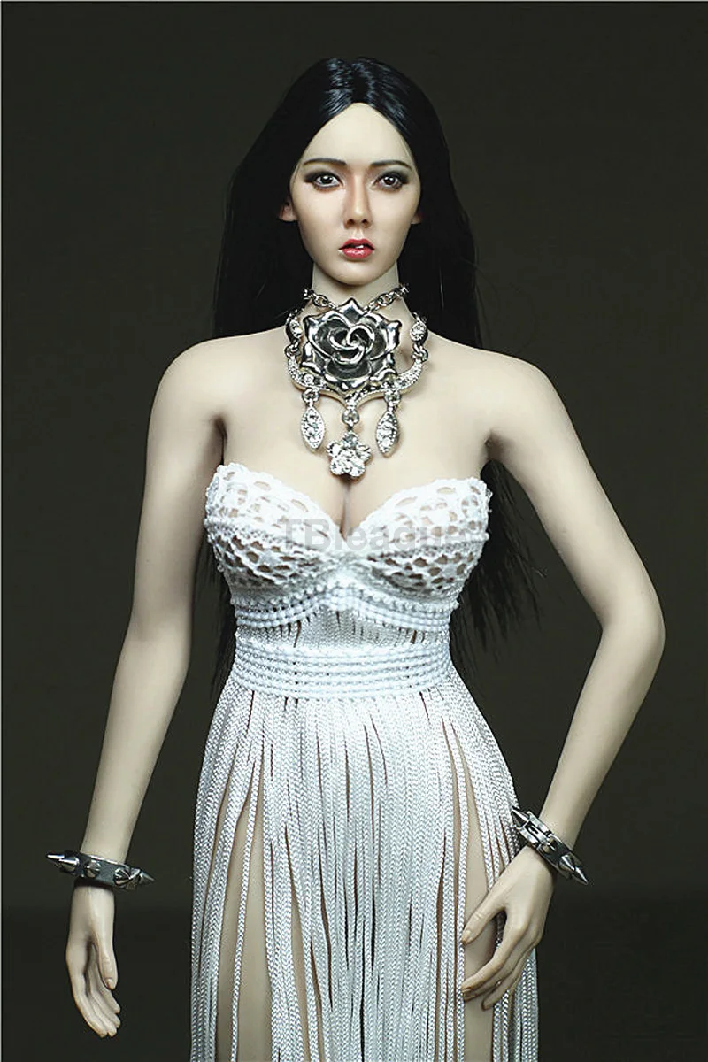 Custom 1/6 Scale White Tassel skirt Long Dress Clothing for 12inch Phicen JIAOUL Tbleague Doll Figure Toys