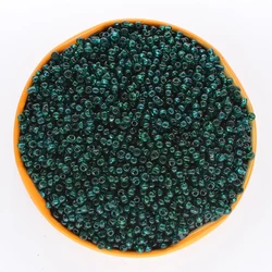 Colore verde scuro 2mm 1000 pezzi di perline distanziatrici in vetro cristallo, perline di semi cechi per gioielli fatti a mano fai da te colori trasparenti