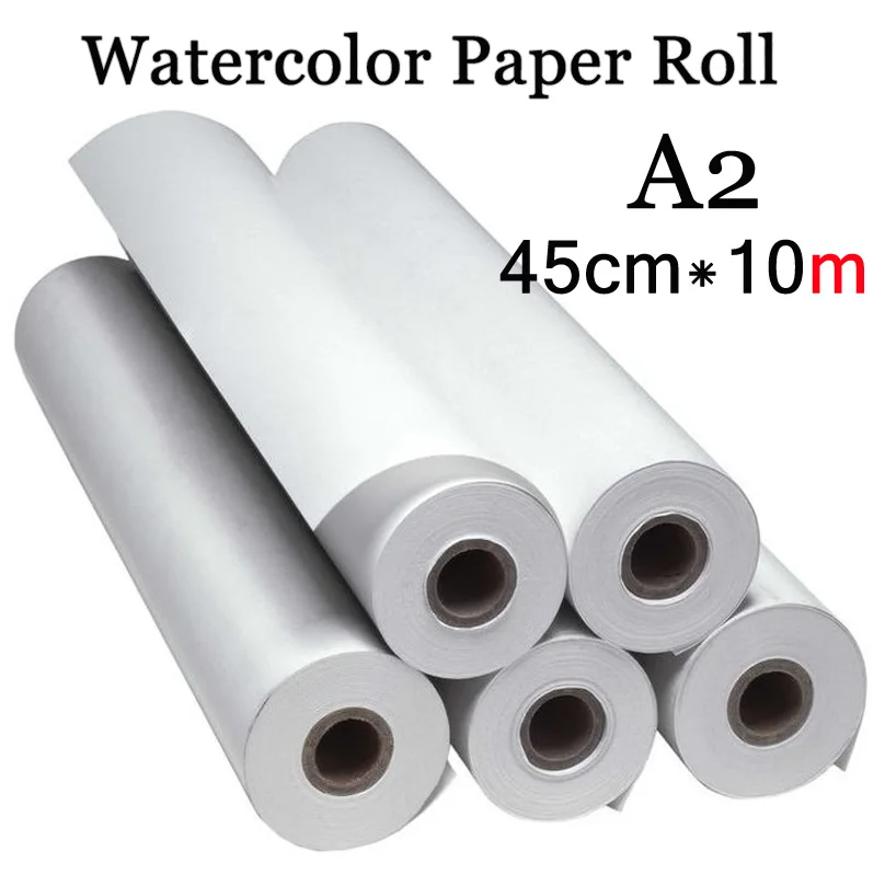 45cm*10m Water Color Painting Paper A2 Watercolor Paper for Acrylic paint Painting Drawing Art set Rice Paper Roll