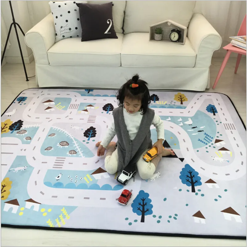 Fashion Children Game soft Carpet Kids Gym Rug Anti-slip Crawl Mat Rugs Baby Toys Pouch Storage Organizer Baby Play Mat/Carpets