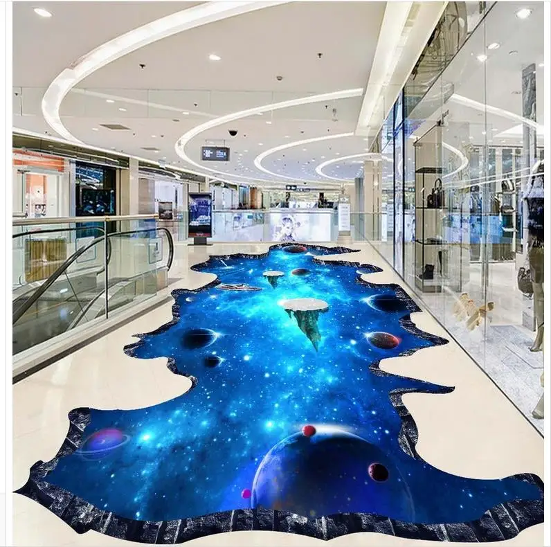 

3d wallpaper pvc Star Sky 3D stereo flooring outdoor painting 3d floor painting wallpaper