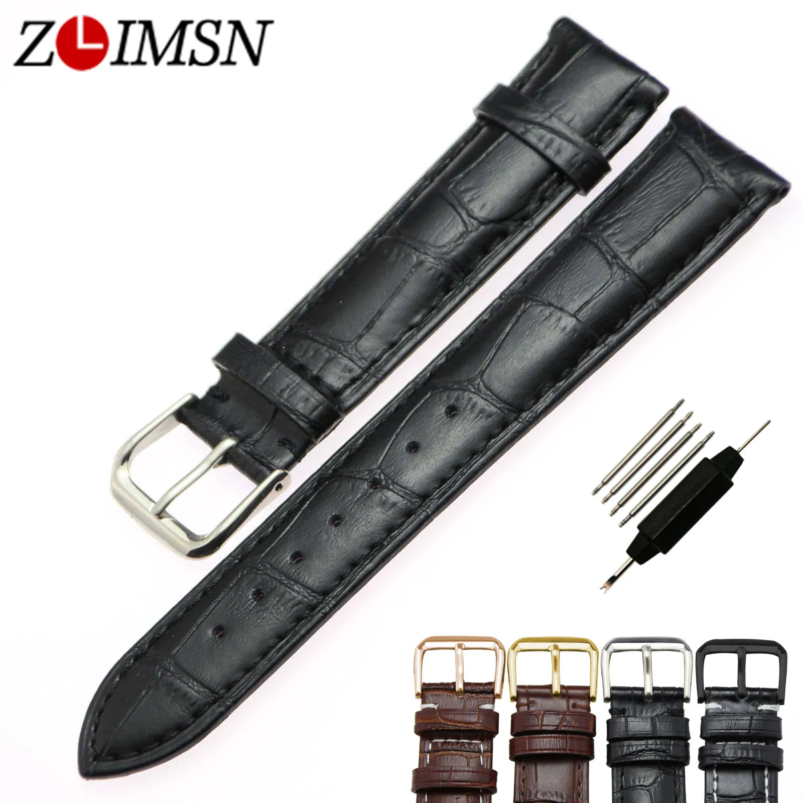 

ZLIMSN Genuine Leather Watchbands With Storage Box Metal Buckle Accessories Belt Bracelets 18 19 20 22 24 26mm for Tissot