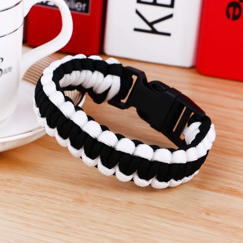 Outdoor Camping Survival Paracord Bracelet For Men Hiking Buckle Wristband Emergency Rope Bangle Jewelry Gift