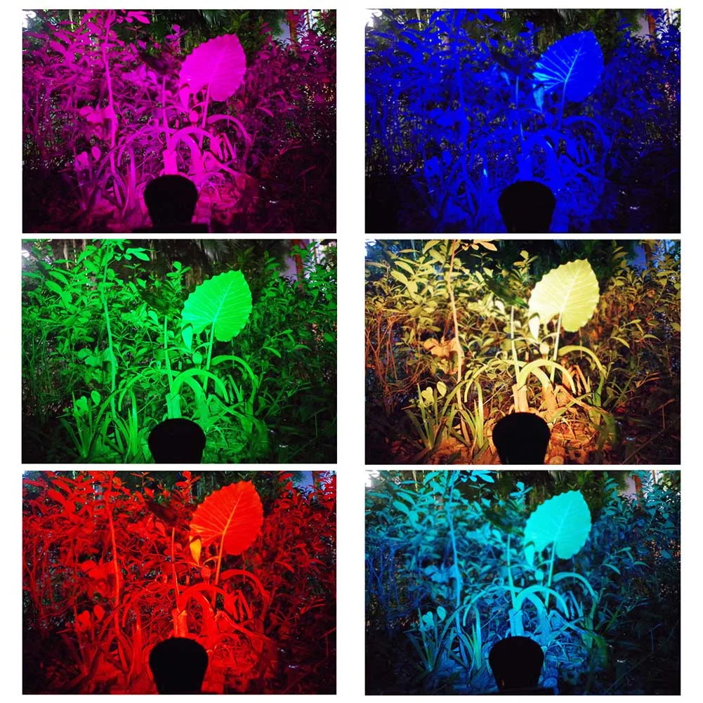 1Pcsใหม่มาถึง 7 LEDโคมไฟพลังงานแสงอาทิตย์โปรเจคเตอร์ปรับจุดสำหรับกลางแจ้งสวนเปลี่ยนสีไร้สายกันน้ำVC