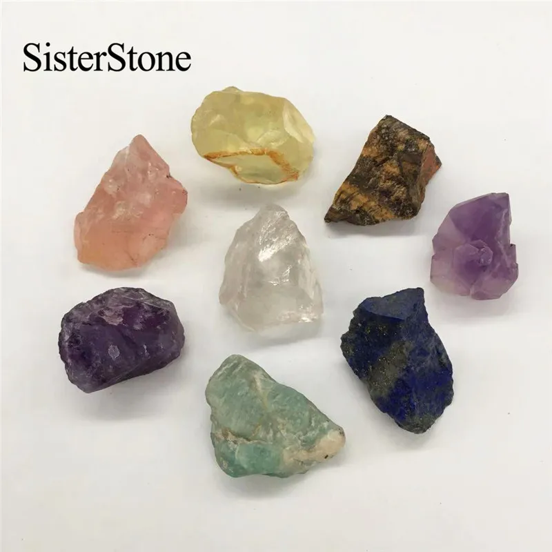 8pcs natural quartz crystal rough gemstones and minerals healing raw stones as gifts - Image 6