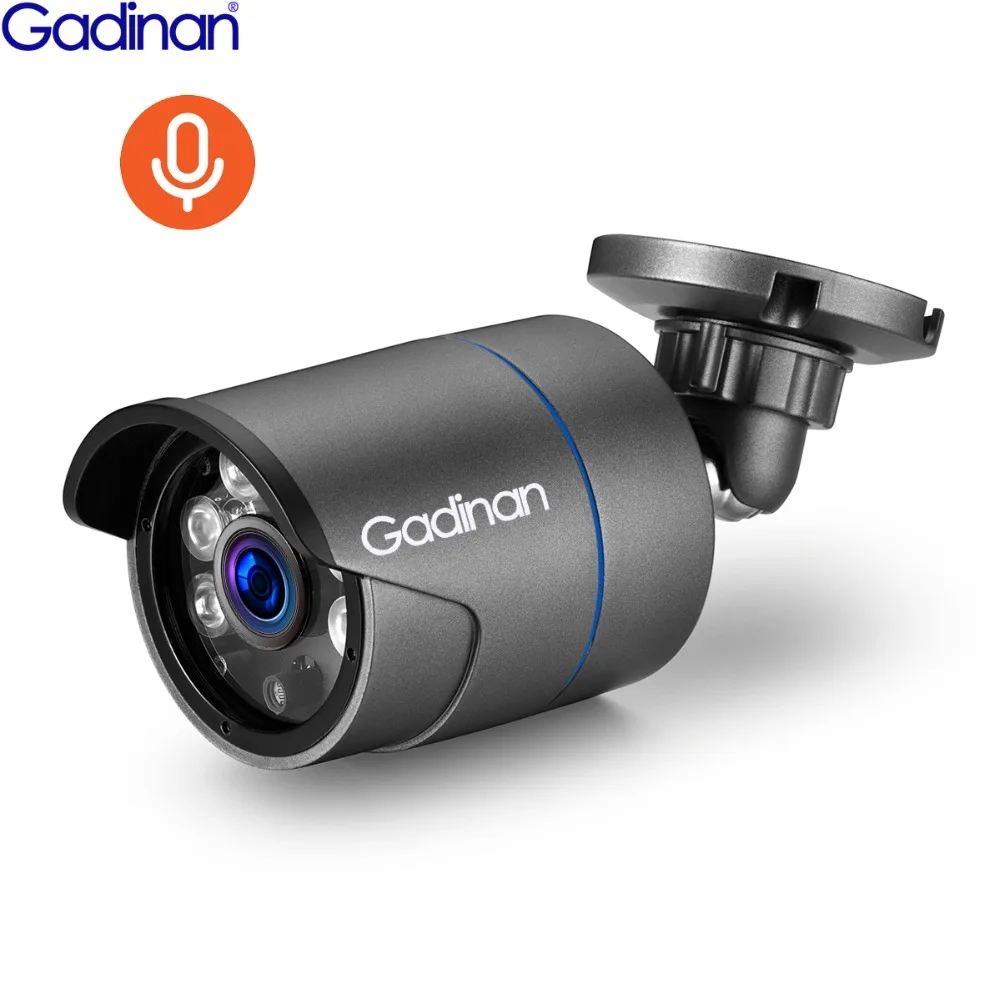 Gadinan 4MP 3MP 1080P 2.0MP H.265+ Security Face Comparison CCTV Audio Sound Microphone Outdoor Bullet IP Camera 48V POE XMEYE