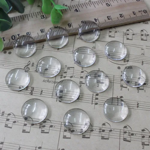 6mm Thickness:3mm Round Flat Back Clear Glass Cabochon Dome Cameo Jewelry Finding 30pcs/lot (K02891)