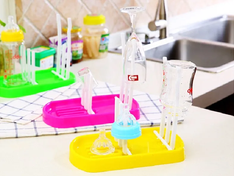 1PC Storage Holders & Racks FDA PP Plastic Feeding bottle drainboard Antibacterial cup holder bottle storage rack KX 038