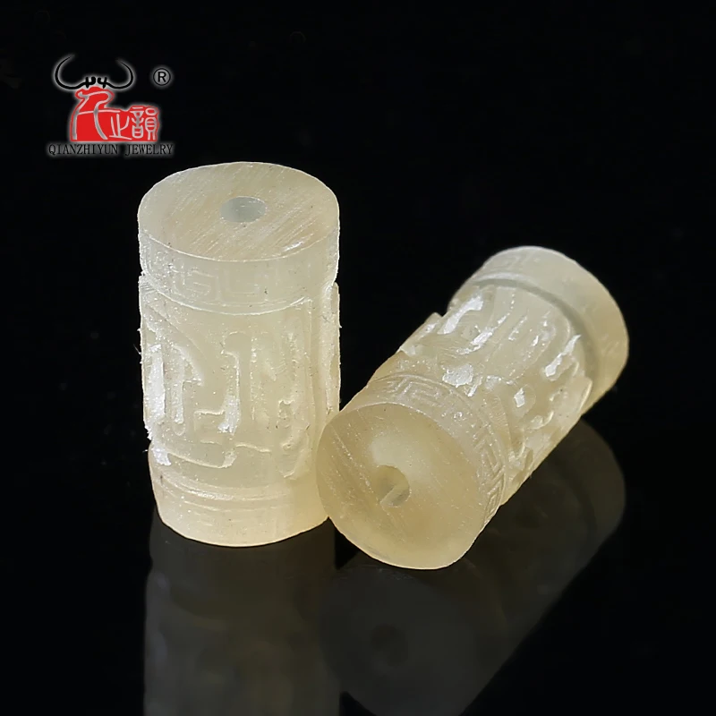 Natural horn bucket bead carving six words of genuine DIY buddhist beads accessories beads for jewelry making