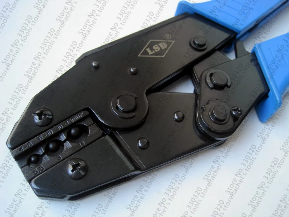 LS-616TD Non-insulated terminal hand crimper tool for cable lugs range 4-16mm2 ratchet crimping pliers 12-6AWG
