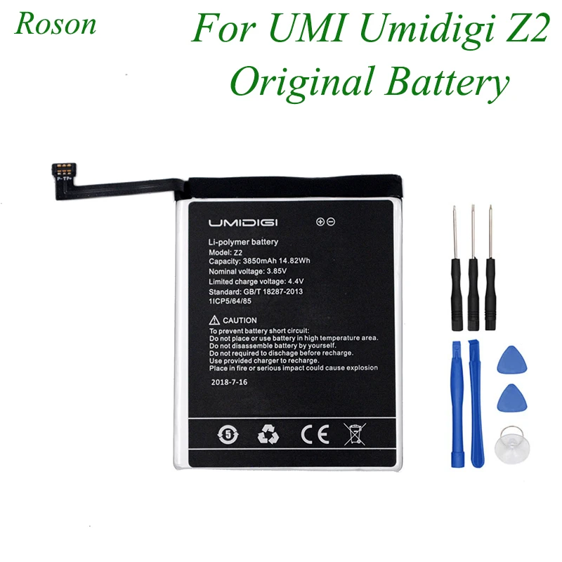 

Roson for UMI Umidigi Z2 Battery 3850mAh 100% New Replacement Parts Phone Accessory Accumulators With Tools