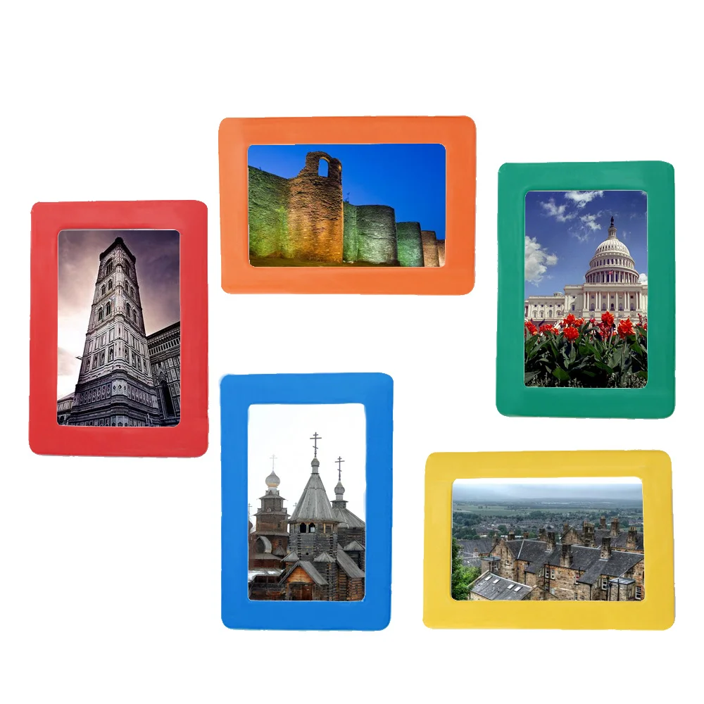 5 pcs  Magnetic Multicolor Photos Frames 4 x 6inches Rectangle Pictures Holder for Refrigerator Decoration Accessories DIY Gift