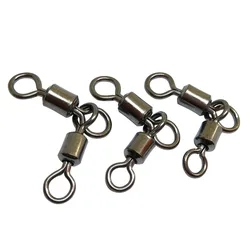 100/500/1000PCS 3 Way Fishing Rolling Crane Double Swivels Snap Saltwater Freshwater Carp Bass Crappie Fishing Lure Connector