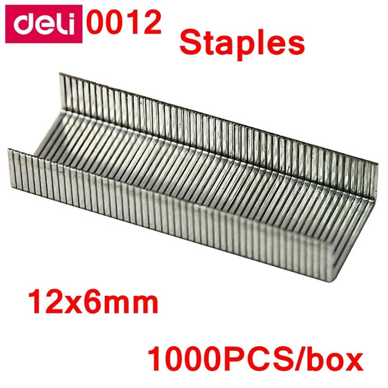 

1000PCS/BOX Deli 0012 Universal staples 24/6 staples 12x6mm normal staple binding capacity 25 pages 70g China top brand Deli