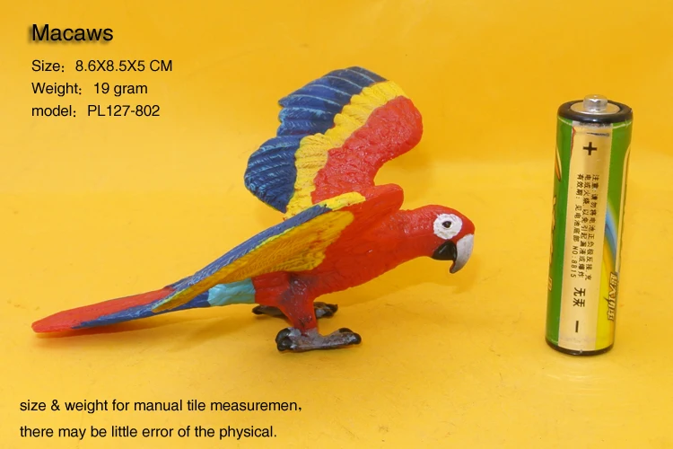 Hot toys: Open Wings Macaw Bird Simulation model  Animals   kids  toys children  Action Figures Action Figures Collections